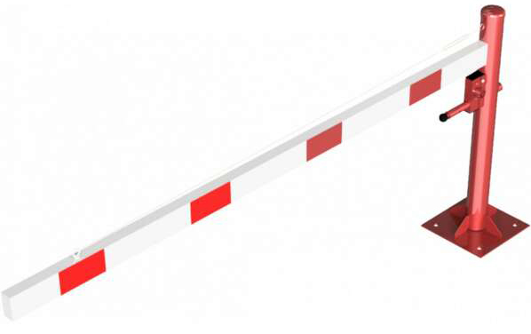 Schake Drehschranke - Schrankenbaum 100 x 50 mm ODD weiß | rot  - 2500 mm