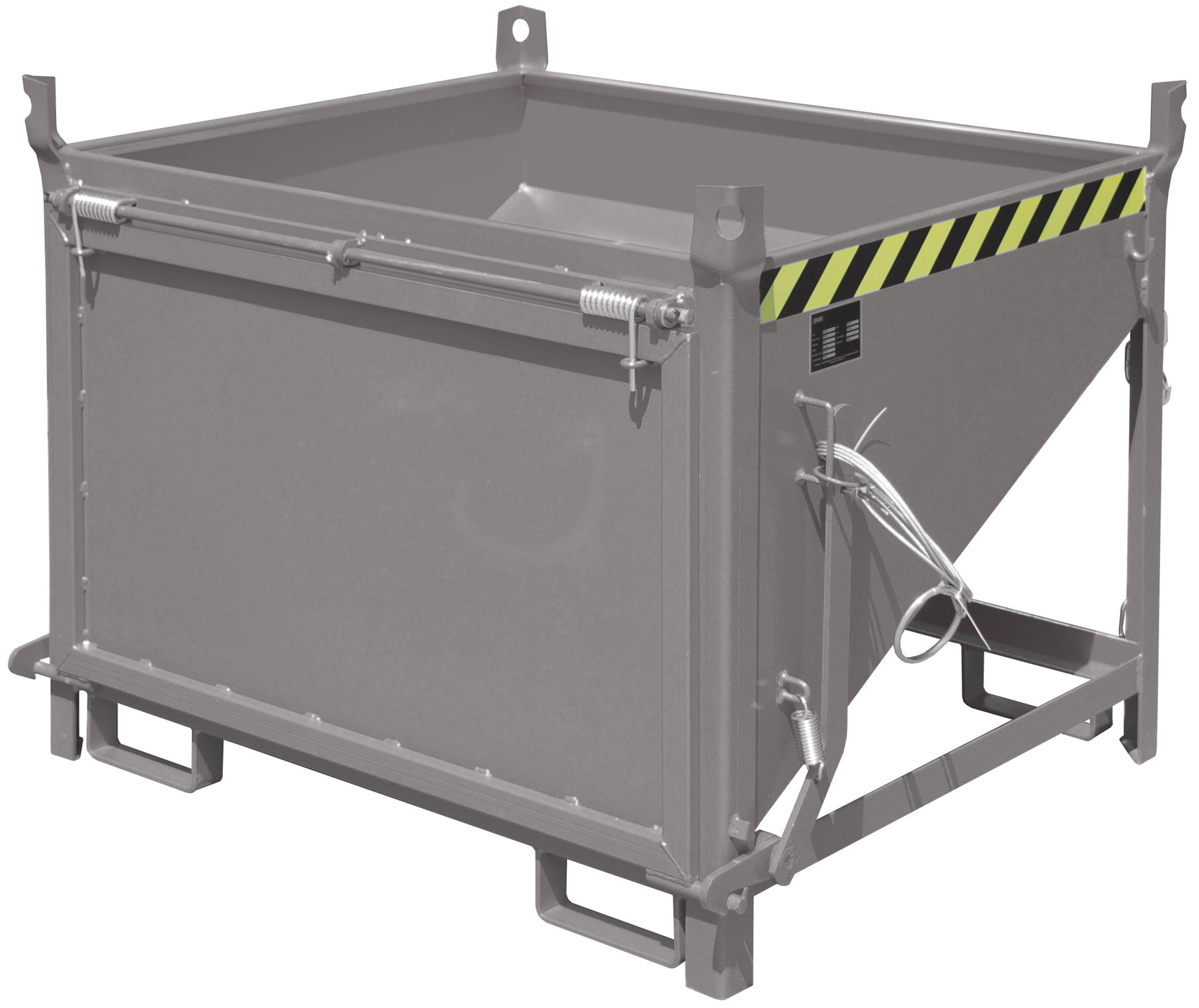 Bauer Silobehälter SGK-50 - RAL 7005 Silowanne 500 Liter für Stapler mit Zugseil - Silotrichter mausgrau pulverbeschichtet (BA-4437-13-0000-5) Bild-01