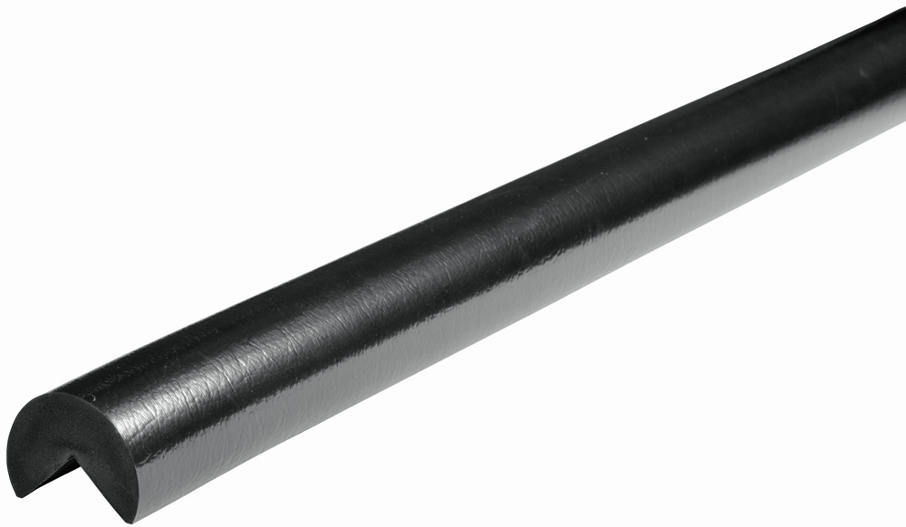 Knuffi Eckschutzprofil Typ A+ Ø 60 mm silber PU - 1,00 m Standard Warnschutz Profil Rundprofil mit Winkelaussparung aus Polyurethan - Eckprofil einfarbig mit selbstklebenden Kanten (SM-PA-110013) Bild-01