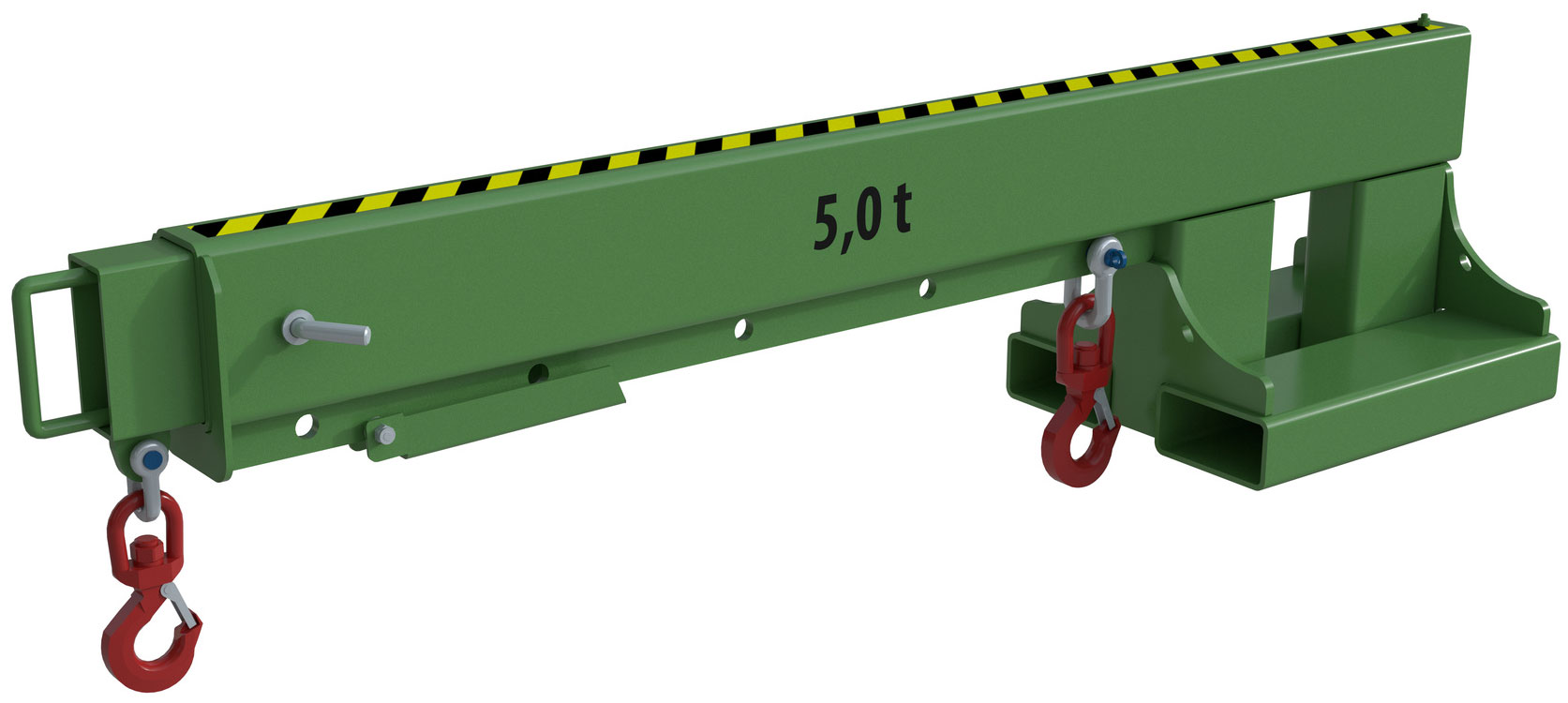 Bauer Kranarm KT-5.0 - RAL 6011 Kranausleger ausziehbar für Stapler - Lasttraverse resedagrün pulverbeschichtet (BA-4430-04-0000-4) Bild-01