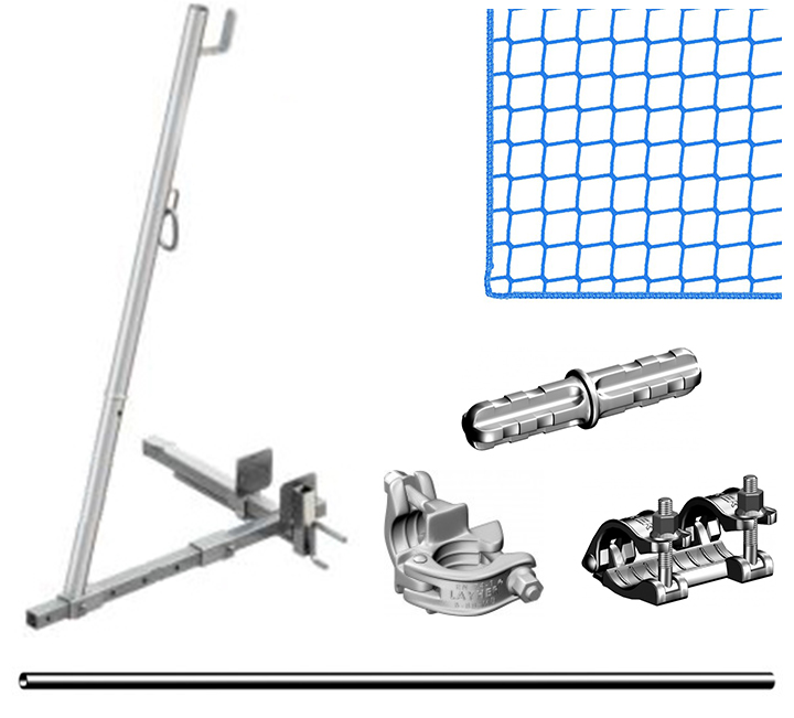 Layher Dachfang-Schutzwand hawego Set Absturzsicherung für Ortgang und Traufseite mit Dachfang 30° - verschiedene Ausführungen (LB-C-7035.100-H) Bild-01