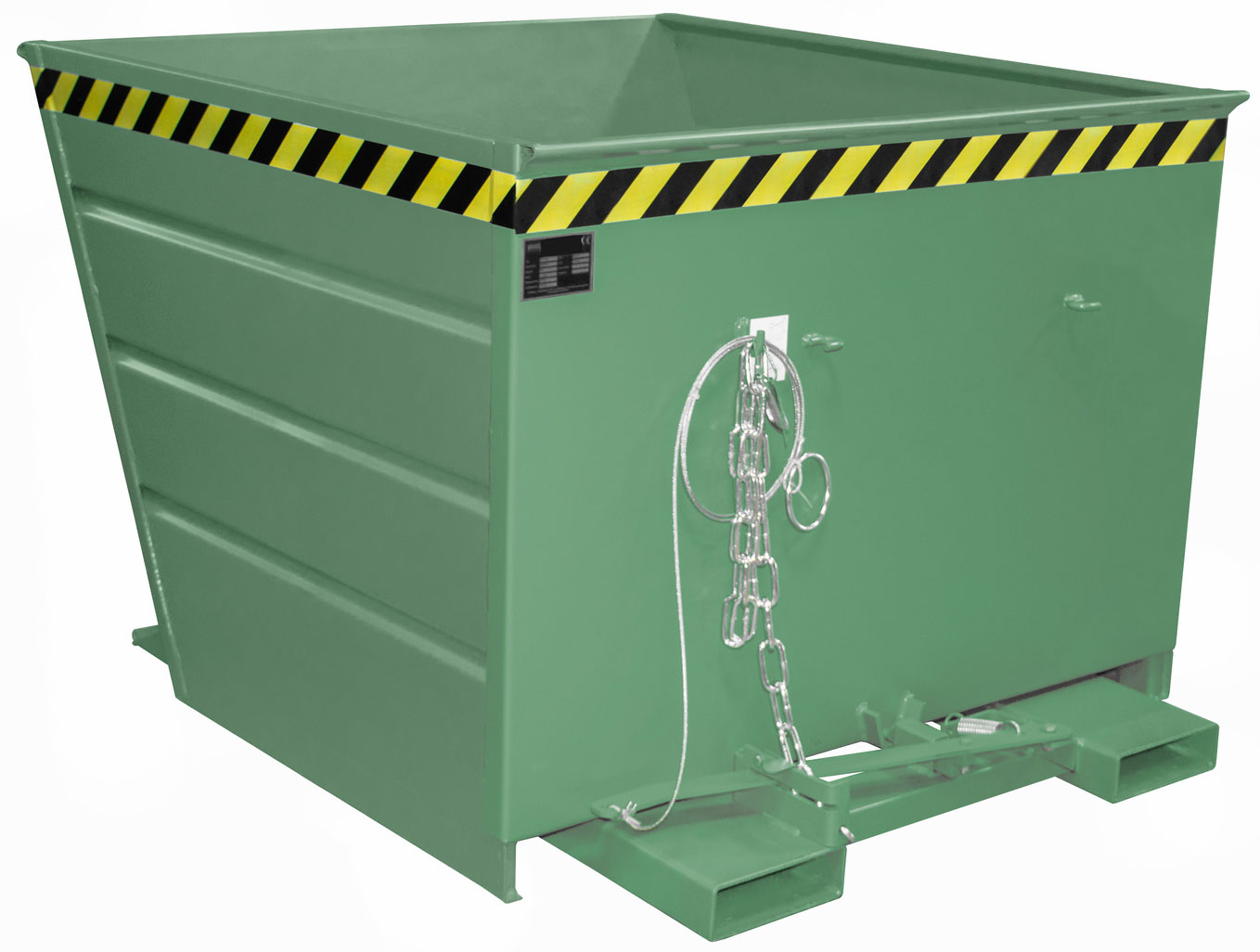 Bauer Kippbehälter VG-1100 - RAL 6011 Kippmulde 1100 Liter für Stapler - Schuttmulde resedagrün pulverbeschichtet (BA-4535-04-0000-4) Bild-01