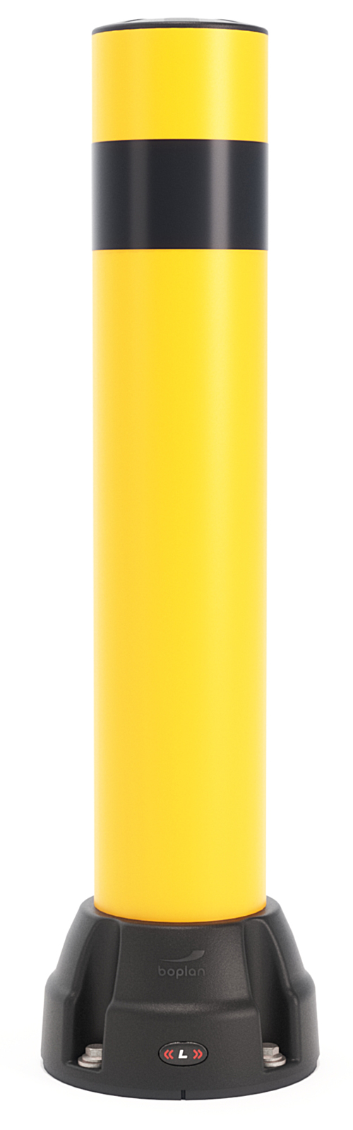 boplan Rammschutzpoller Bollard 125L gelb | schwarz Ø 125 mm - 750 mm Rundpfosten aus Kunststoff mit Aufprall-Kennzeichnung - Extrilene Anfahrschutz zum aufdübeln RAL 1003 (BP-PPBO-125L-0750-S1YBZ) Bild-01