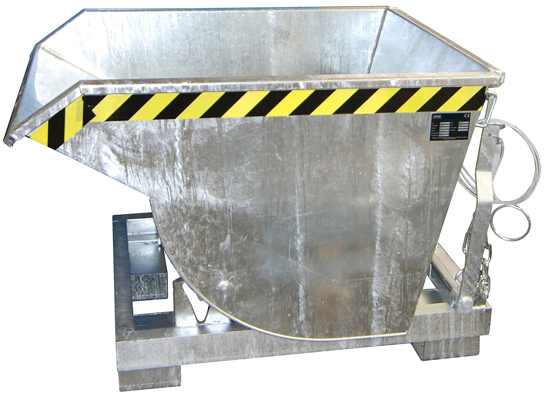 Bauer Abrollkipper BKM-30 - verzinkt Kippmulde 300 Liter für Stapler - Schuttmulde Stahl verzinkt (BA-4460-01-0000-7) Bild-01