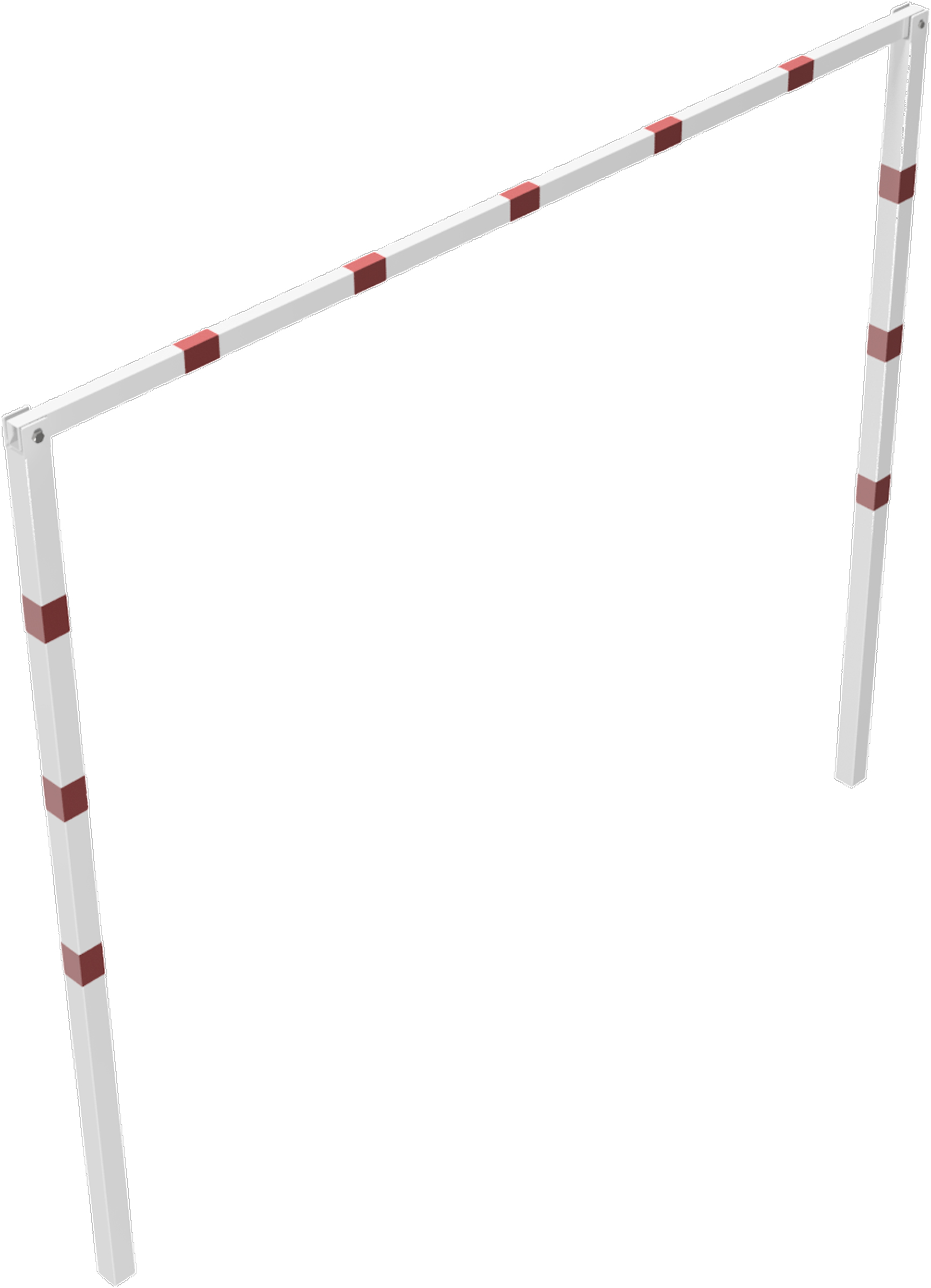 Schake Höhenbegrenzer feststehend - 2 Standpfosten Stahl OE 70 x 70 mm weiß | rot - 3000 mm