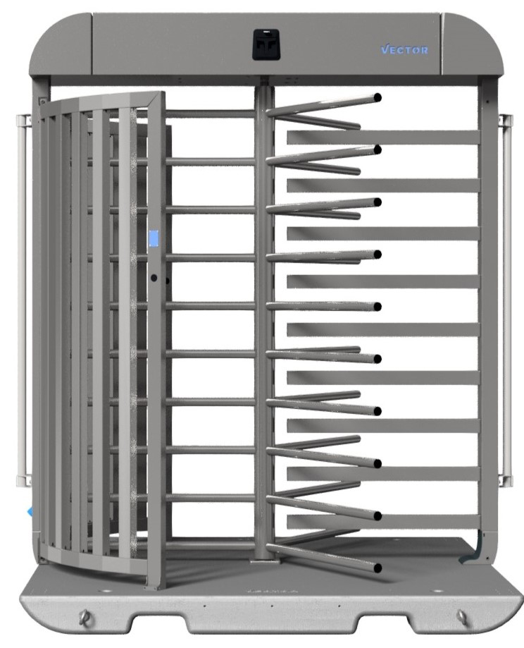 Schake Vector V-Turnstile verzinkt - mechanisch - Bauzaunmodul Drehkreuz mobil zur Geländesicherung - Stahl verzinkt - Bedienung mechanisch (SK-VPDR21VMB0203) Bild-01