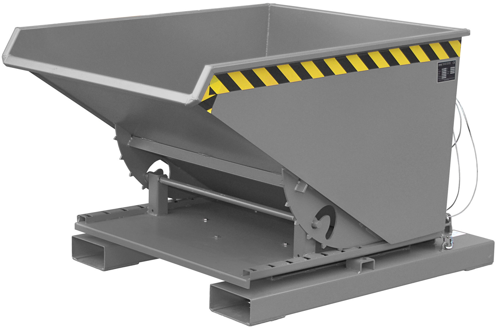 Bauer Abrollkipper 3S-600 - RAL 7005 Kippmulde 600 Liter mit 3-seitiger Kippfunktion für Stapler - Schuttmulde mausgrau pulverbeschichtet (BA-4498-71-0000-5) Bild-01