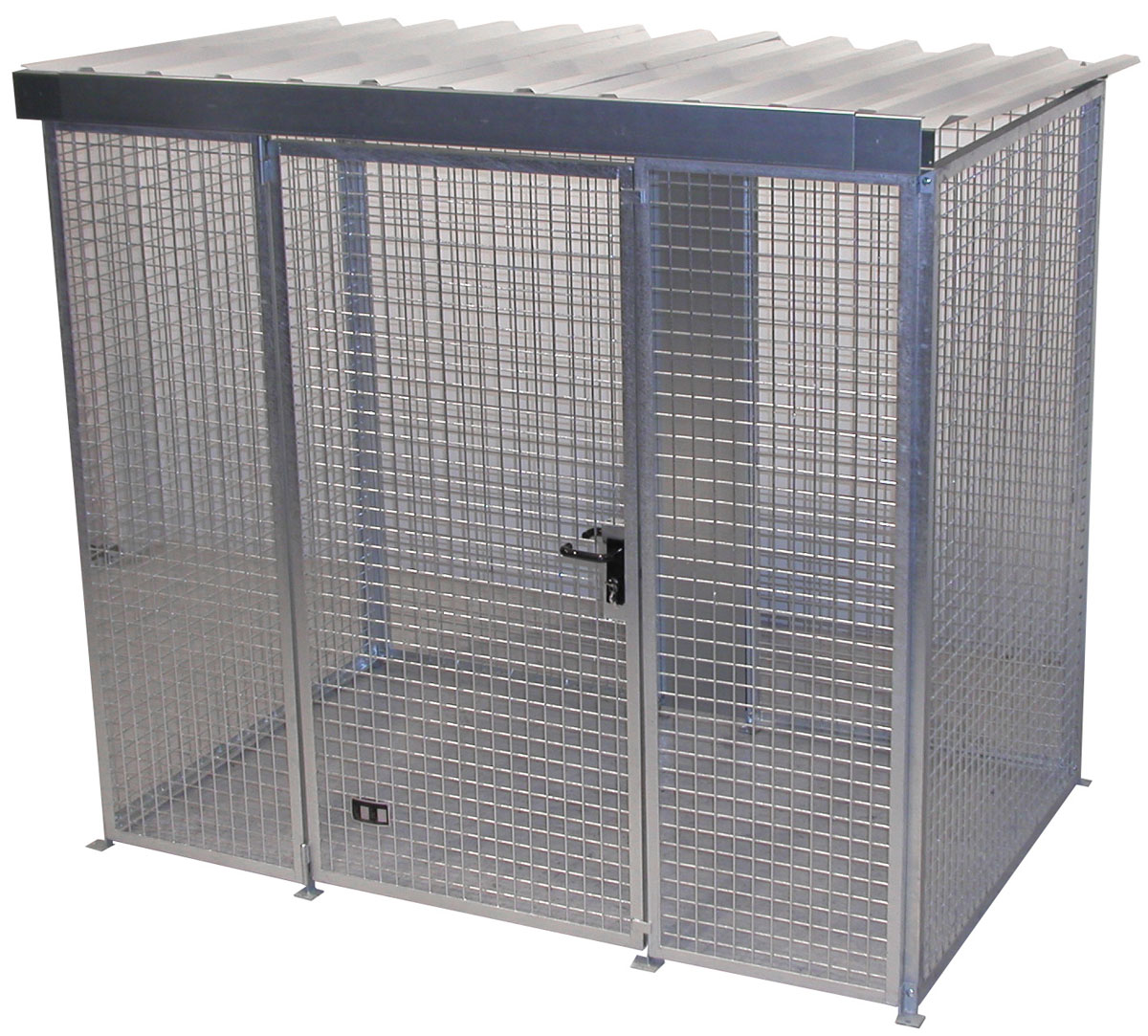 Bauer Gasflaschen-Container Stahl GFC-M3|D Gasflaschenlager für 60 Flaschen Ø 230 mm - mit Dach - Stahl verzinkt (BA-4477-10-0000-7) Bild-01