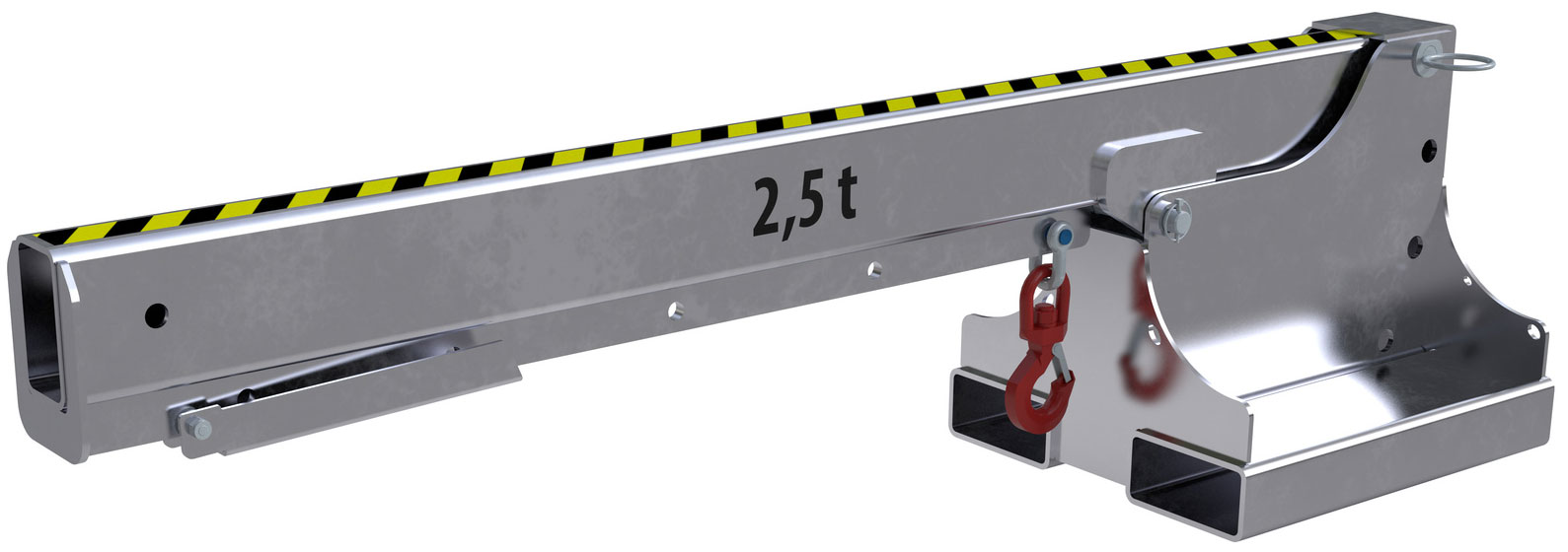 Bauer Kranarm KTH-K-2.5 - verzinkt Kranausleger starr und neigbar für Stapler - Lasttraverse Stahl verzinkt (BA-4430-15-0000-7) Bild-01