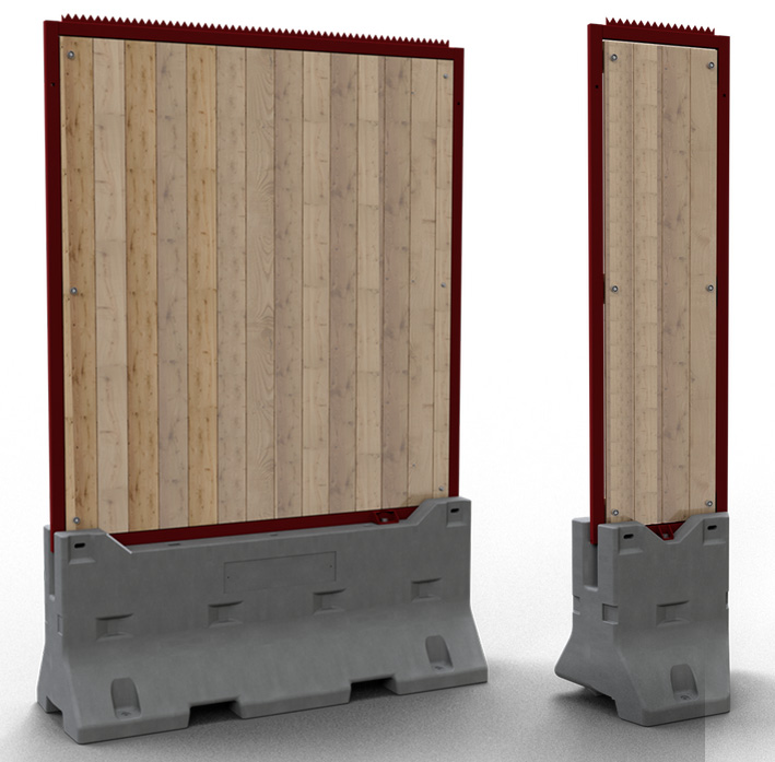 Schake Hochsicherheitszaun-Set Typ Captus Holz Betonbarriere mit Sicherheitszaun-Element - in verschiedenen Ausführungen (SK-C-3F200-SET4-HSH) Bild-01