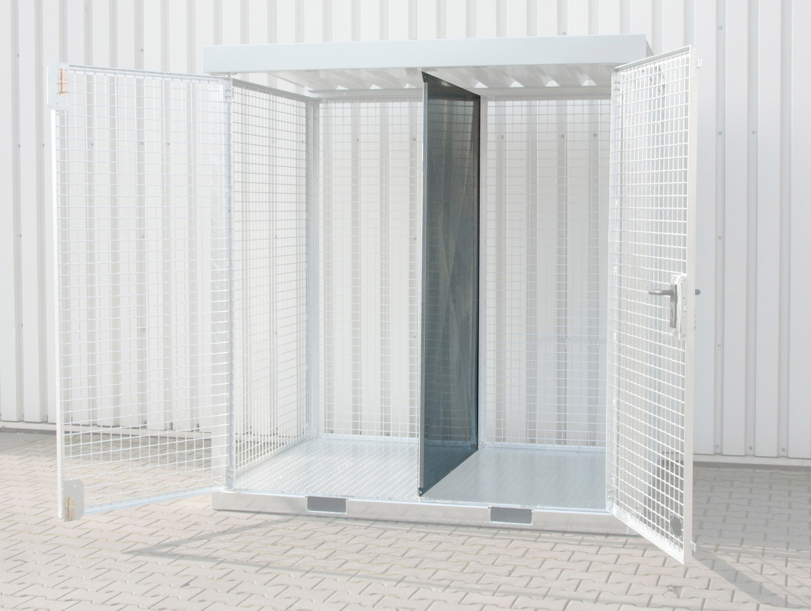 Bauer Mitteltrennwand Gasflaschen-Container GFC-E-M2|M3|M4 Trennwand für Gasflaschen-Container - Wandabgrenzung Stahl verzinkt (BA-4477-22-1500) Bild-01