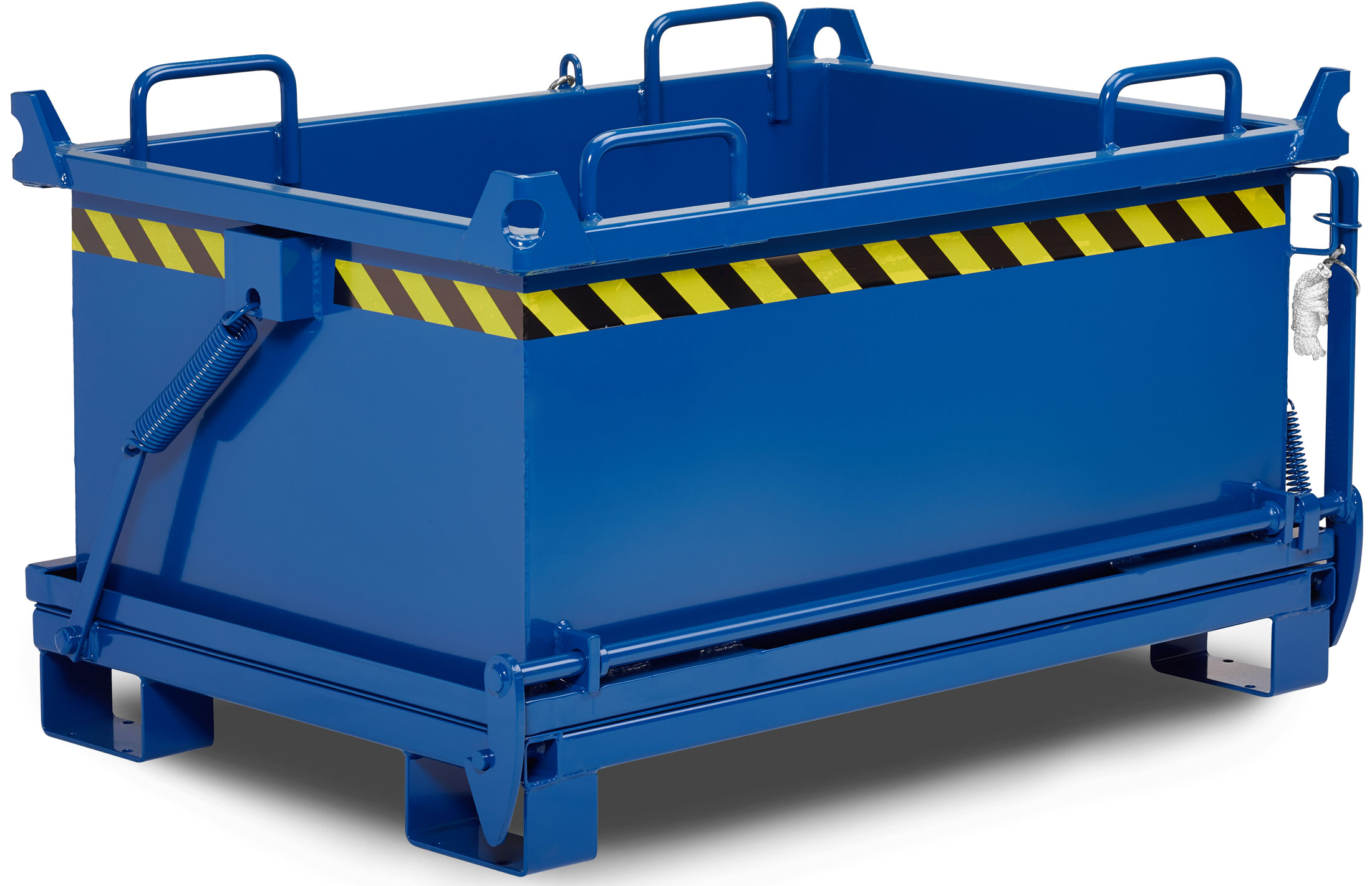 RR Industrietechnik Klappbodenbehälter RBB-50 - RAL 5010 Transportbehälter 500 Liter für Stapler - Container mit Klappboden enzianblau pulverbeschichtet (RR-100800332) Bild-01