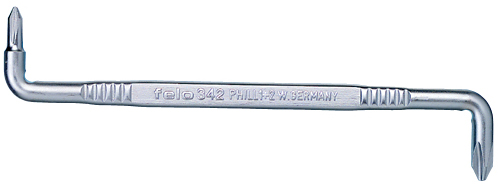 Felo Winkelschraubendreher Kreuzschlitz PH 3 | PH 4 x 200 mm Kreuzschlitz Winkelschraubenzieher Phillips | Schraubendreher mit zwei Größen (FL-34234000) Bild-01
