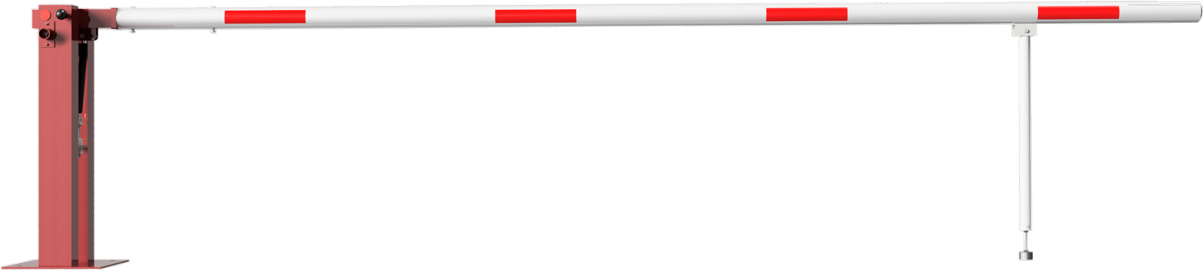 Schake Schranke mit Gasdruckfeder und Pendelstütze - Schrankenbaum Ø 80 mm ODD - 4000 mm