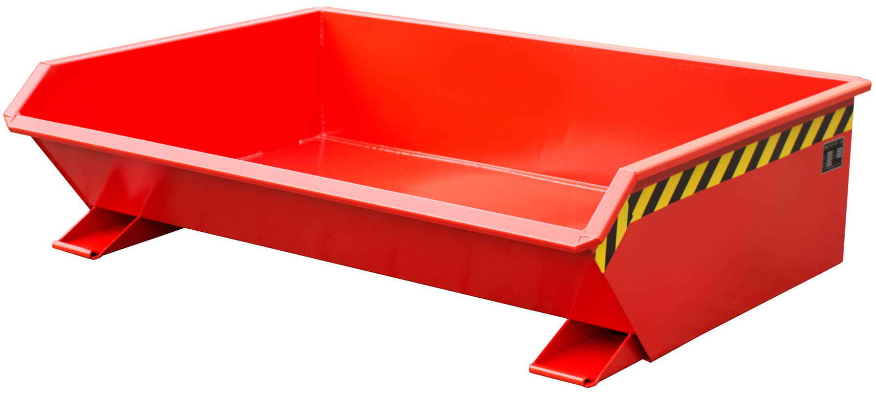 Bauer Muldenkipper MGU-610 - RAL 3000 Kippmulde 610 Liter für Stapler - Bauhöhe 350 mm - Schuttmulde feuerrot pulverbeschichtet (BA-4409-37-0000-2) Bild-01