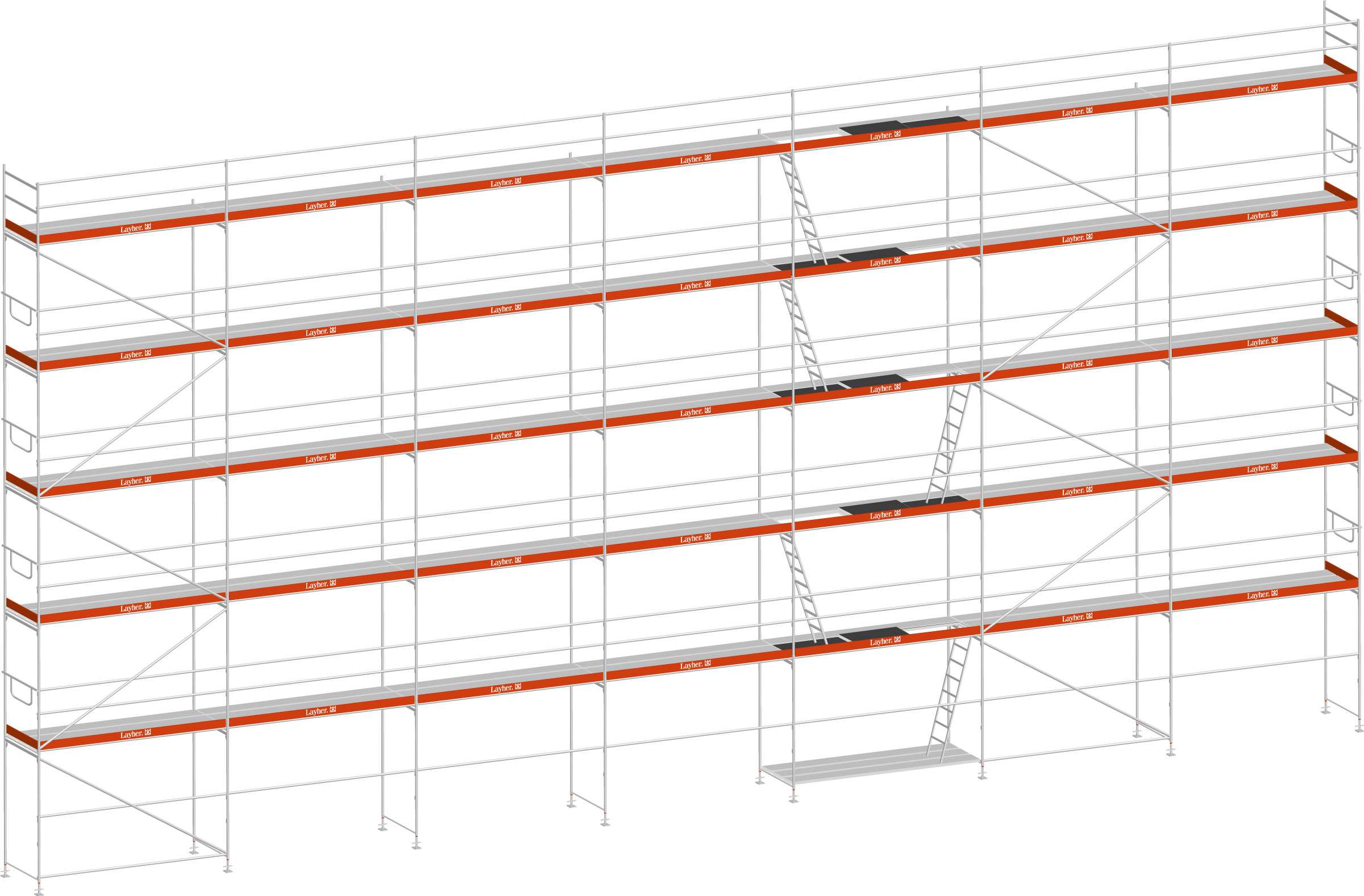 Layher Blitz Gerüst 70 Alu mit Stalu-Boden 220 m²
