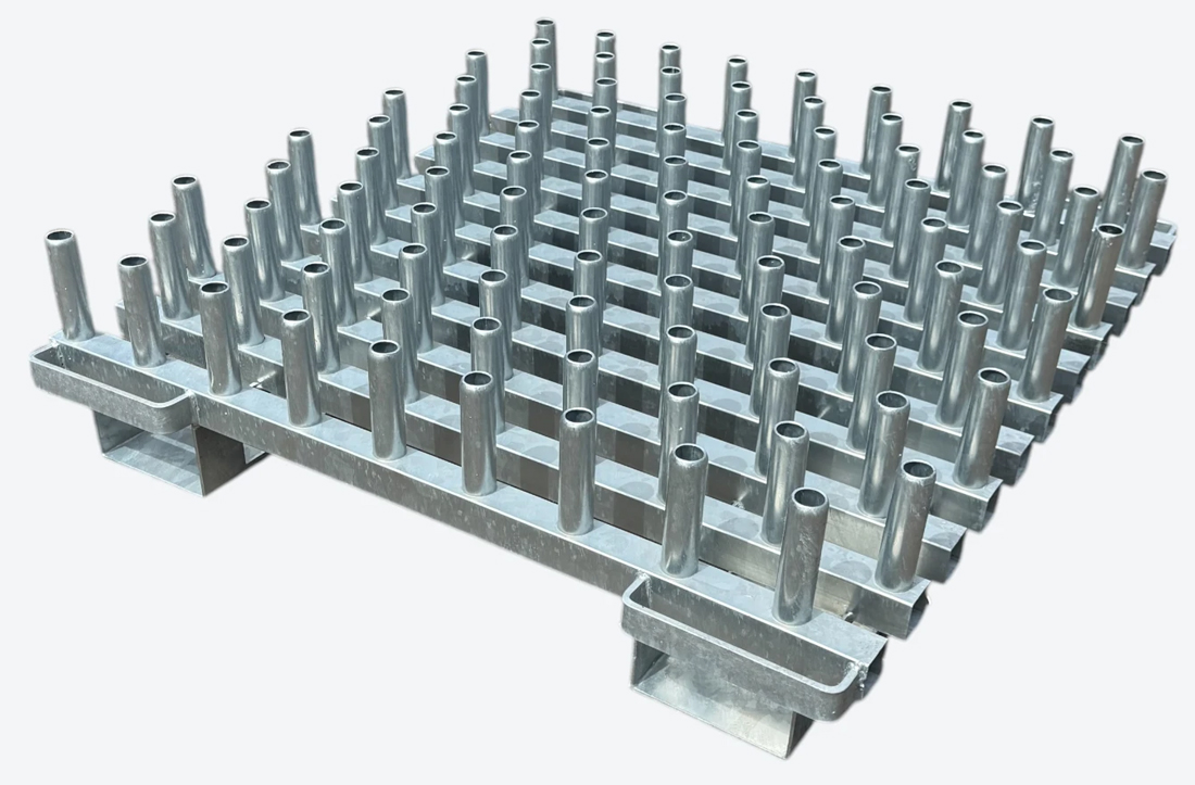 hawego Lagerpalette Modulgerüststiele Jack 99 Transportgestell für Gerüststiele - Universell Kompatibel mit gängigen Herstellern (HW-MR1615-1) Bild-01