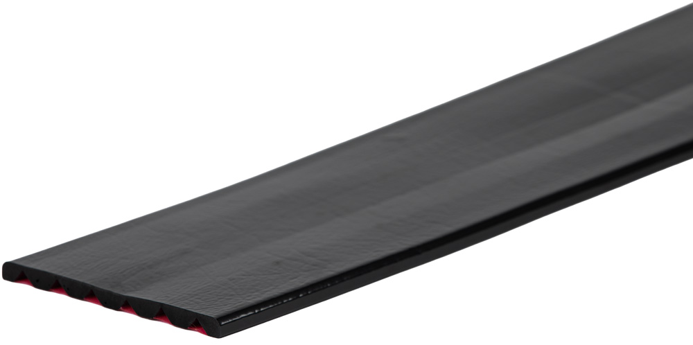 Knuffi Schutzprofil Typ U 150 x 10 mm schwarz PU - 1,00 m Standard Warnschutz Profil Flachleiste geschlitzt breit aus Polyurethan - Flächenprofil einfarbig flexibel | mit selbstklebender Fläche (SM-PU-4001) Bild-01