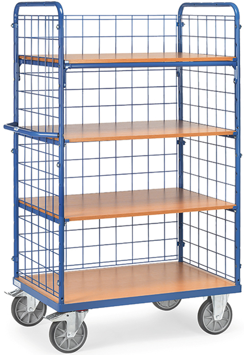 Fetra Dreiwand-Etagenwagen DG mit vier Böden 1200 x 800 mm