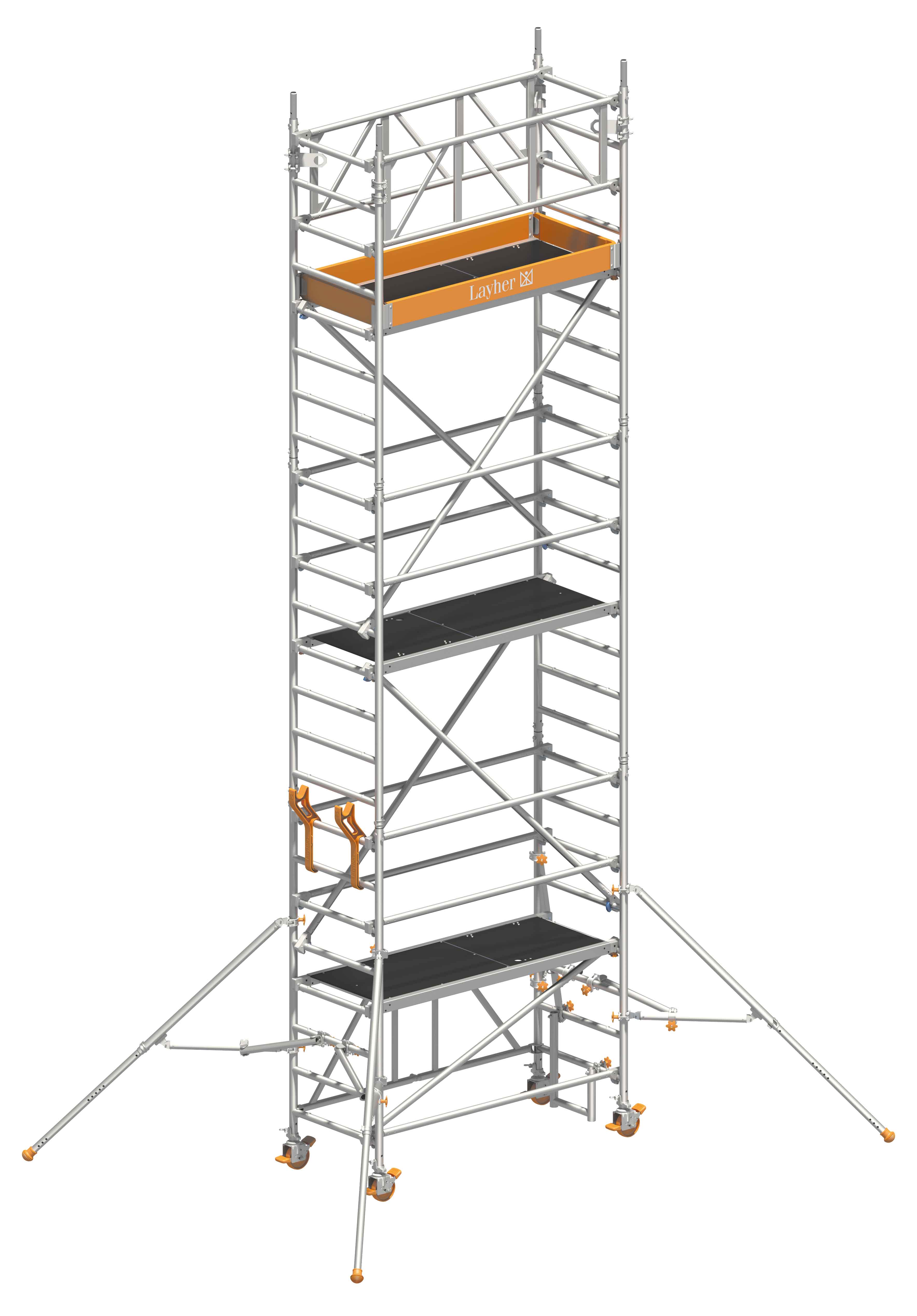 Layher Bewehrungsgerüst fahrbar 1,80 x 0,75 x 6,37 m Fahrbare Schalungsbühne mit Kranösen und Gerüststützen - Sicherheitsaufbau P2 (LS-1408.005) Bild-01