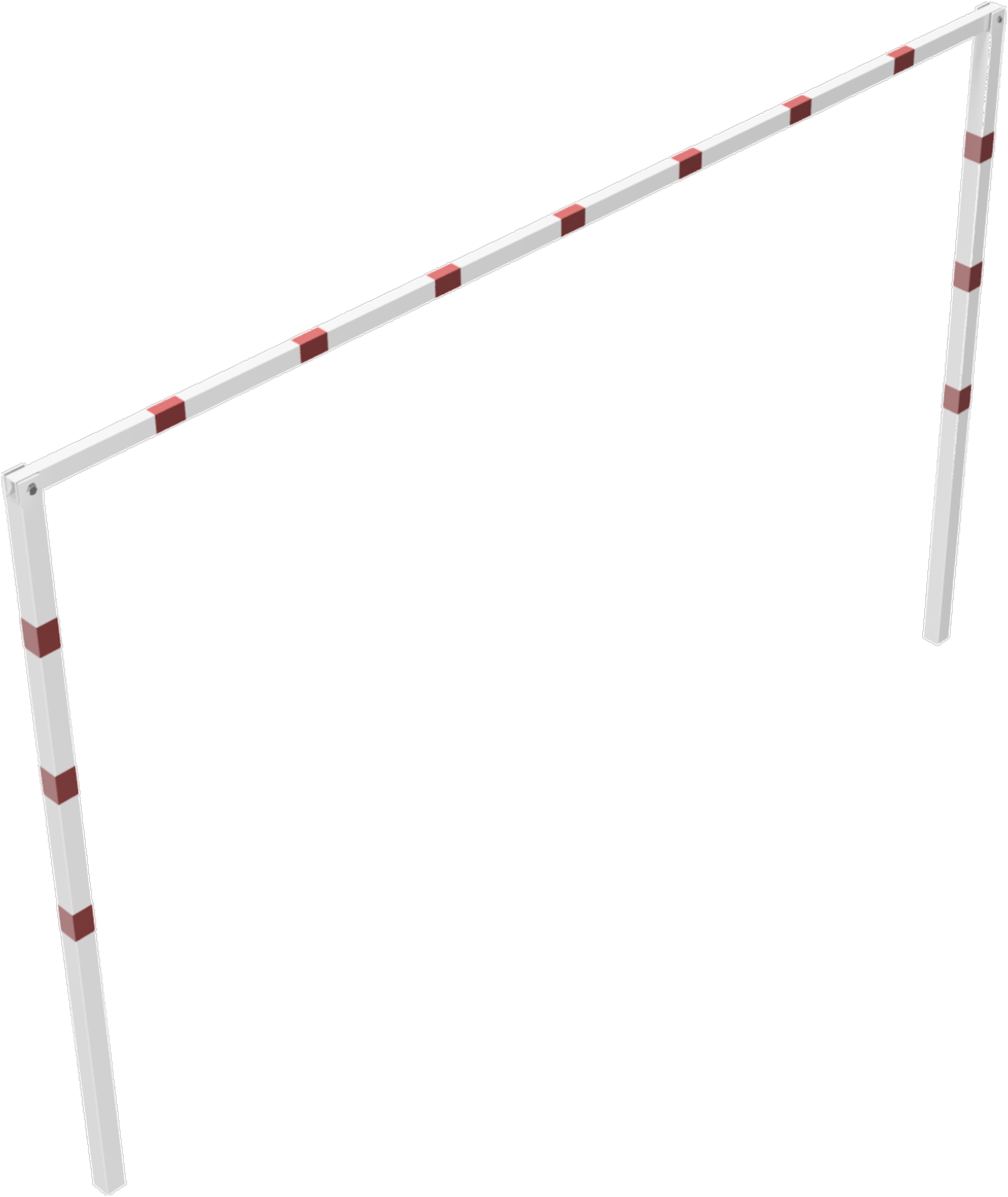 Schake Höhenbegrenzer feststehend - 2 Standpfosten Stahl OE 70 x 70 mm weiß | rot - 4000 mm