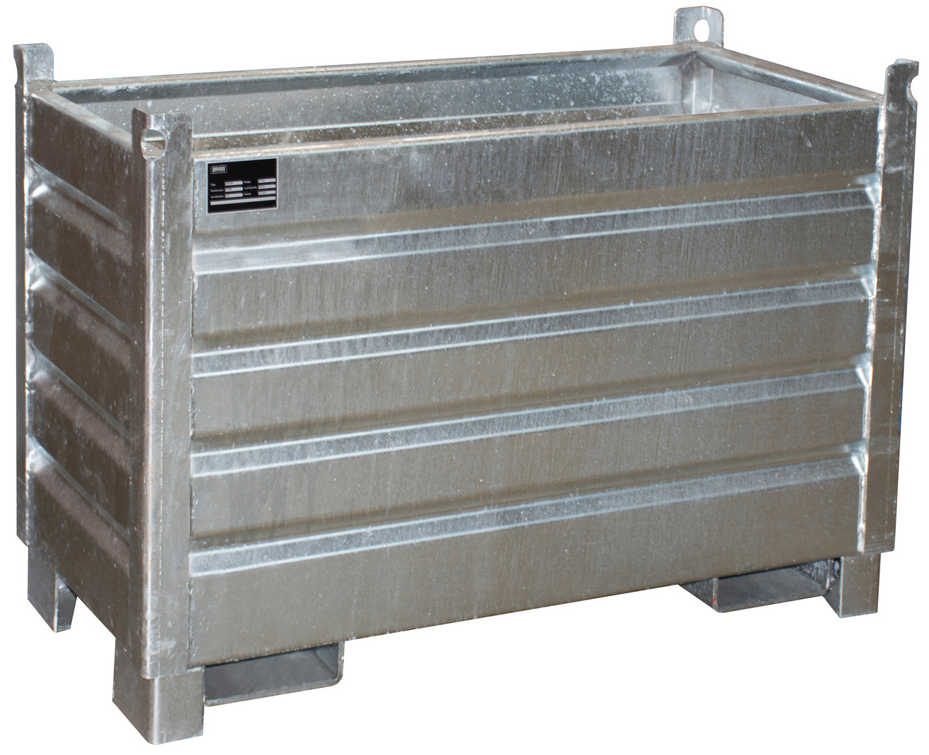 Bauer Sammelbehälter-System SBS-500 - verzinkt Stapelbehälter 500 Liter für Stapler - Schuttmulde Stahl verzinkt (BA-4511-01-0000-7) Bild-01