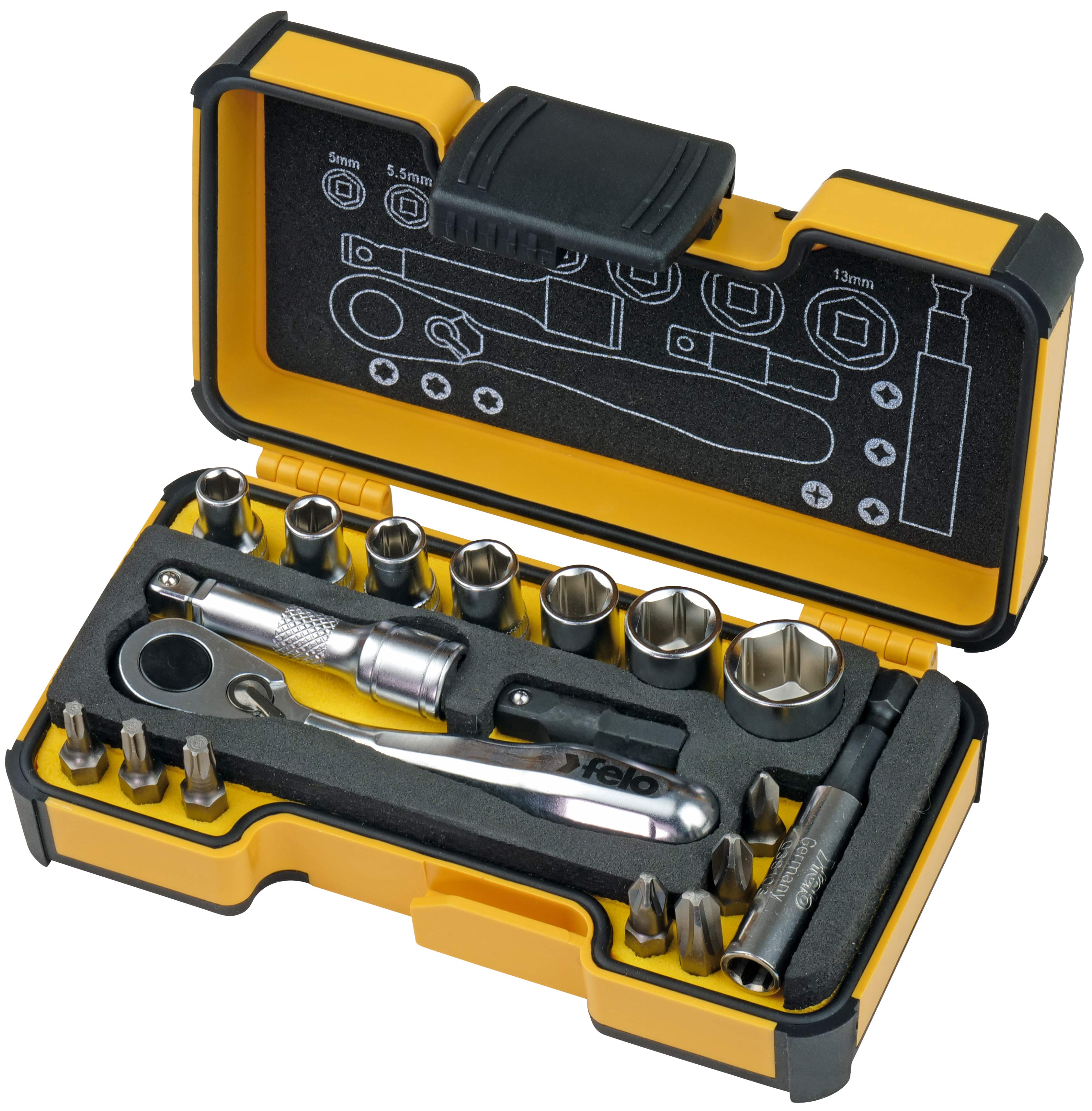 Felo Schraubendreher Werkzeugsatz XS 18-teilig 1|4 Zoll