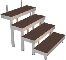 Bütec Bühnentreppe Alu 4-stufig Outdoor