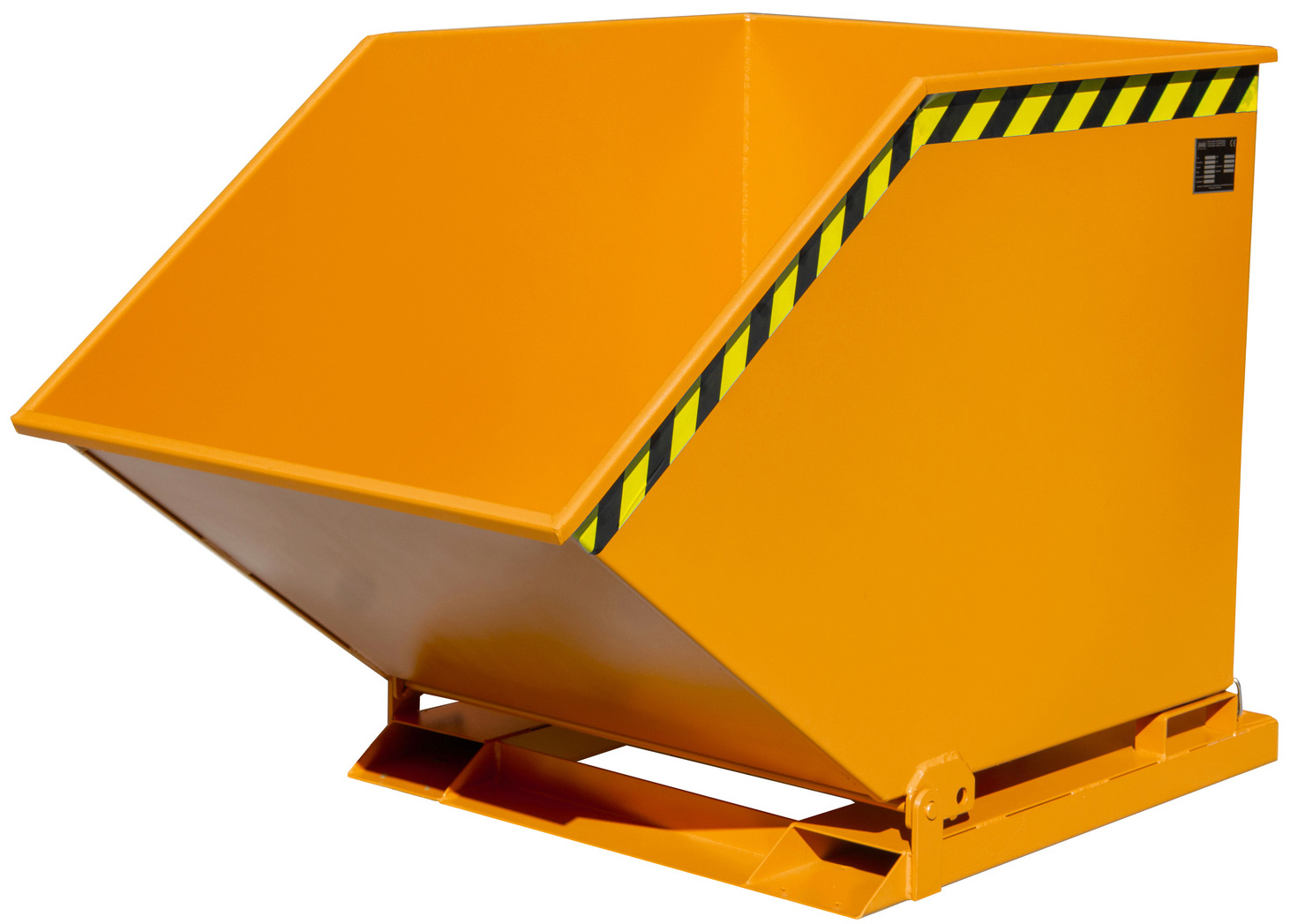 Bauer Muldenkipper KK-800 - RAL 2000 Kippmulde 800 Liter für Stapler - Schuttmulde gelborange pulverbeschichtet (BA-4541-04-0000-1) Bild-01