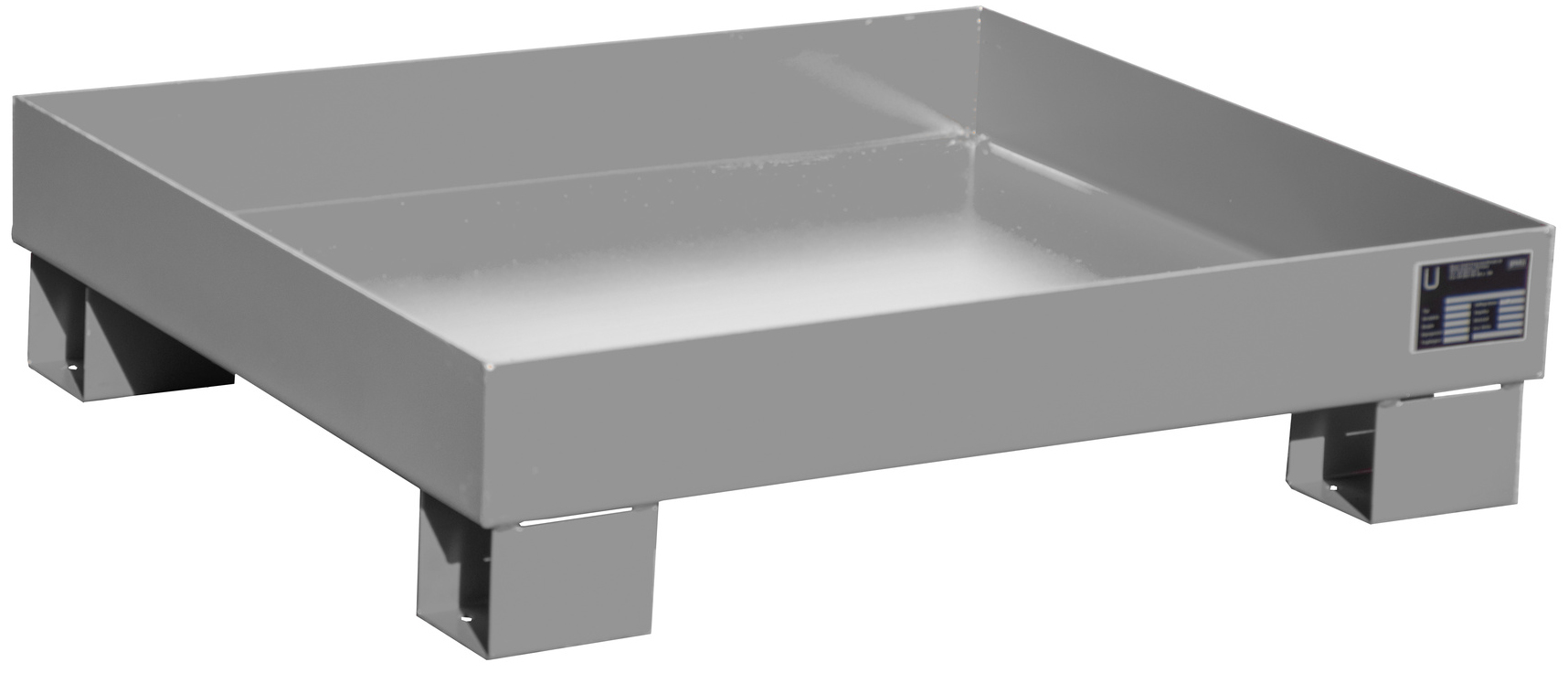 Bauer Auffangwanne Stahl AW 60-2 - RAL 7005 Gefahrstoffwanne mausgrau pulverbeschichtet ohne Gitterrost - Stahlwanne mit 68 Liter Auffangvolumen (BA-4471-51-0000-5) Bild-01