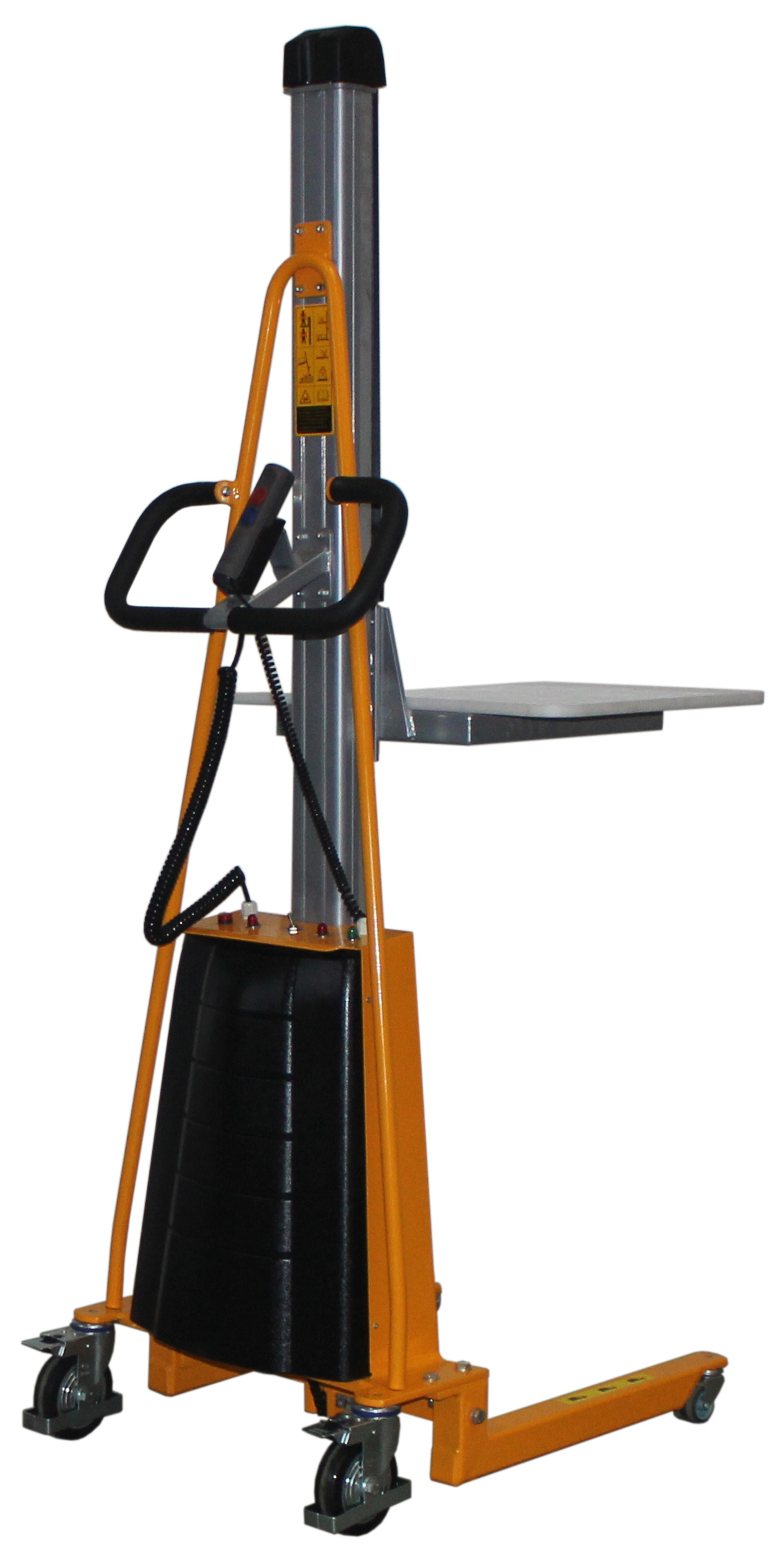 qteck Minilifter semi-elektrisch ESM150 - Hubhöhe 1500 mm Hublift mit Plattform Traglast 150 kg - Lastenlift semi-elektrisch mit integriertem Ladegerät (QT-25WP017001004) Bild-01