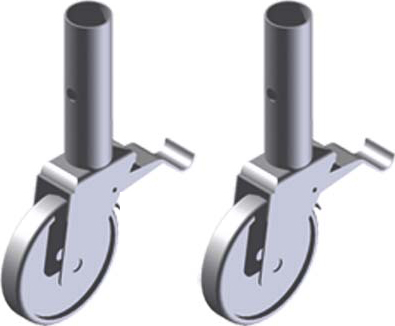 ZARGES Rollgerüst Lenkrolle mit Zapfen 300 - 2er Set