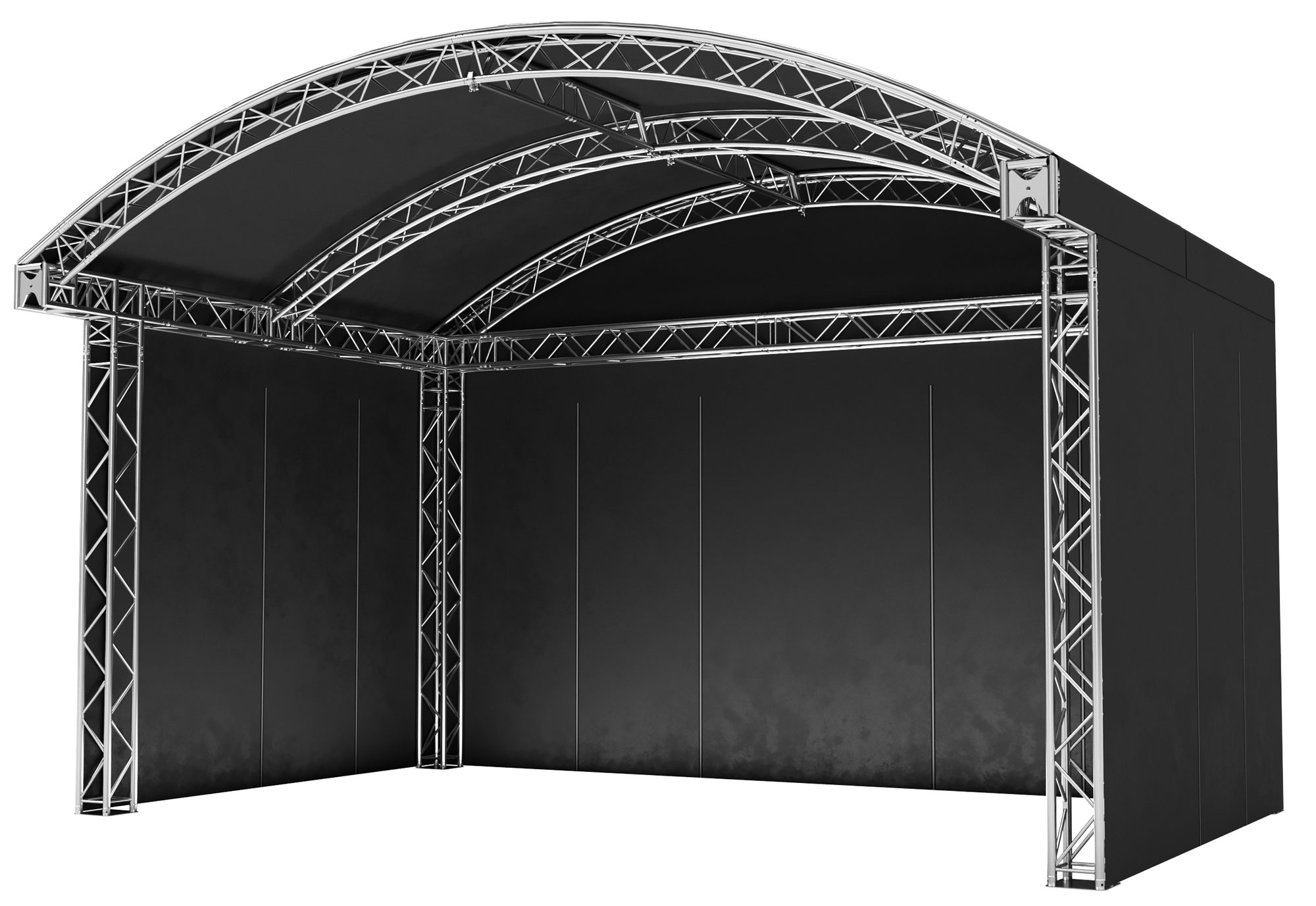 Global Truss Rundbogenbühne Arch Roof - 6 x 4 m Rundbogendach Baubuchfrei im F34 System | mit Lastaufnahmepunkten für PA-Systeme bis 250 kg Tragkraft (GT-RBB6x4) Bild-01