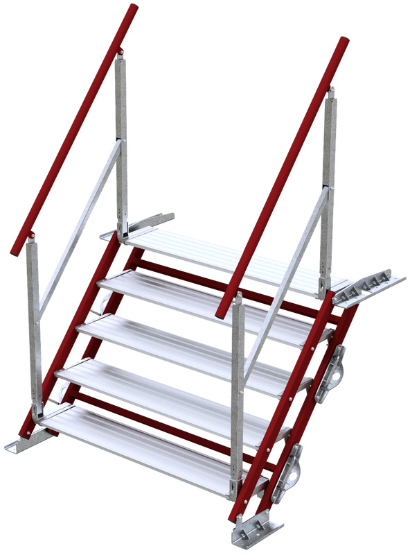 Schake Bautreppe Übergang - 1200 mm breit - 5 Stufen