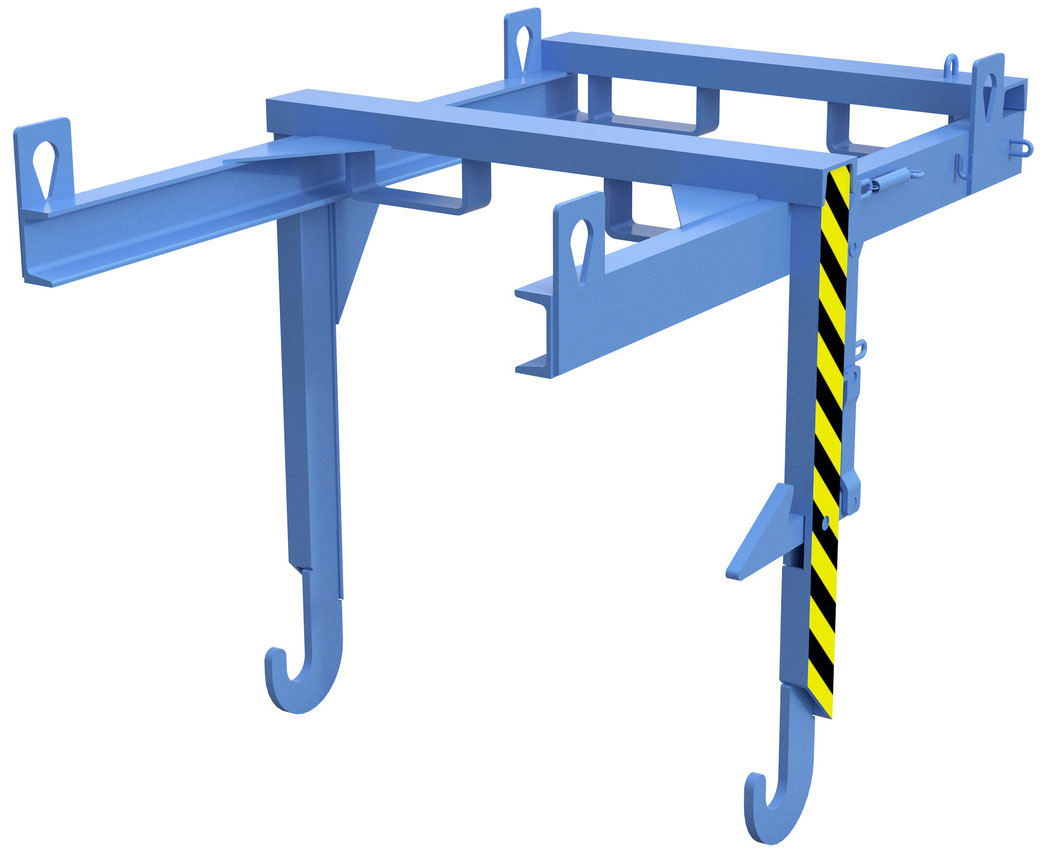 Bauer Stapelkippbehälter Traverse BKT-70 - RAL 5012 Kippvorrichtung kranbar mechanisch für Kippmulde 700 Liter - Schuttmulde lichtblau pulverbeschichtet (BA-4421-25-0000-3) Bild-01