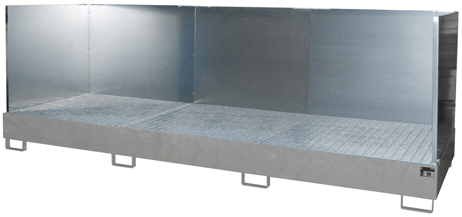 Bauer Auffangwanne Stahl AW 1000-3|SW - verzinkt Gefahrstoffwanne verzinkt mit Gitterrost - Stahlwanne mit 1000 Liter Auffangvolumen (BA-4518-17-2000-7) Bild-01