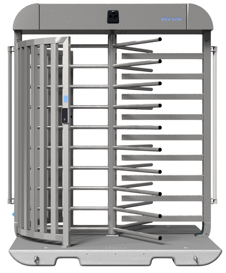 Schake Vector V-Turnstile verzinkt - elektromechanisch - lokale beidseitige Zutrittskontrolle - Bauzaunmodul Drehkreuz mobil zur Geländesicherung - Stahl verzinkt - Bedienung elektromechanisch mit lokaler Zutrittskontrolle (SK-VPDR21VBB0027) Bild-01