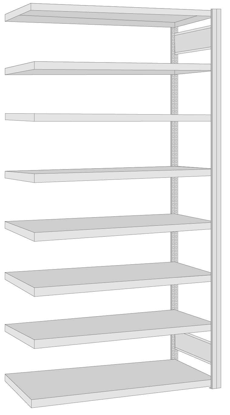 Regalwerk BERT Sichtlagerkastenregal Anbaufeld 2000 x 1005 x 500 mm  (RW-B3-80029-K) Bild-02