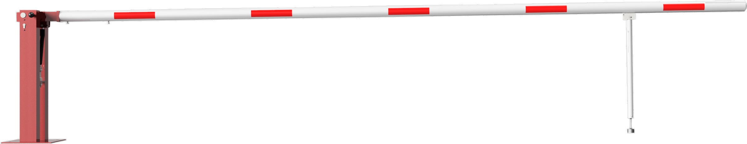 Schake Schranke mit Gasdruckfeder und Pendelstütze - Schrankenbaum Ø 80 mm ODP - 5000 mm