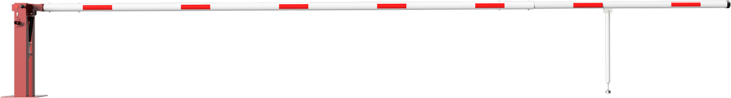 Schake Schranke mit Gasdruckfeder und Pendelstütze - Schrankenbaum Ø 80 mm ODDP - 7000 mm