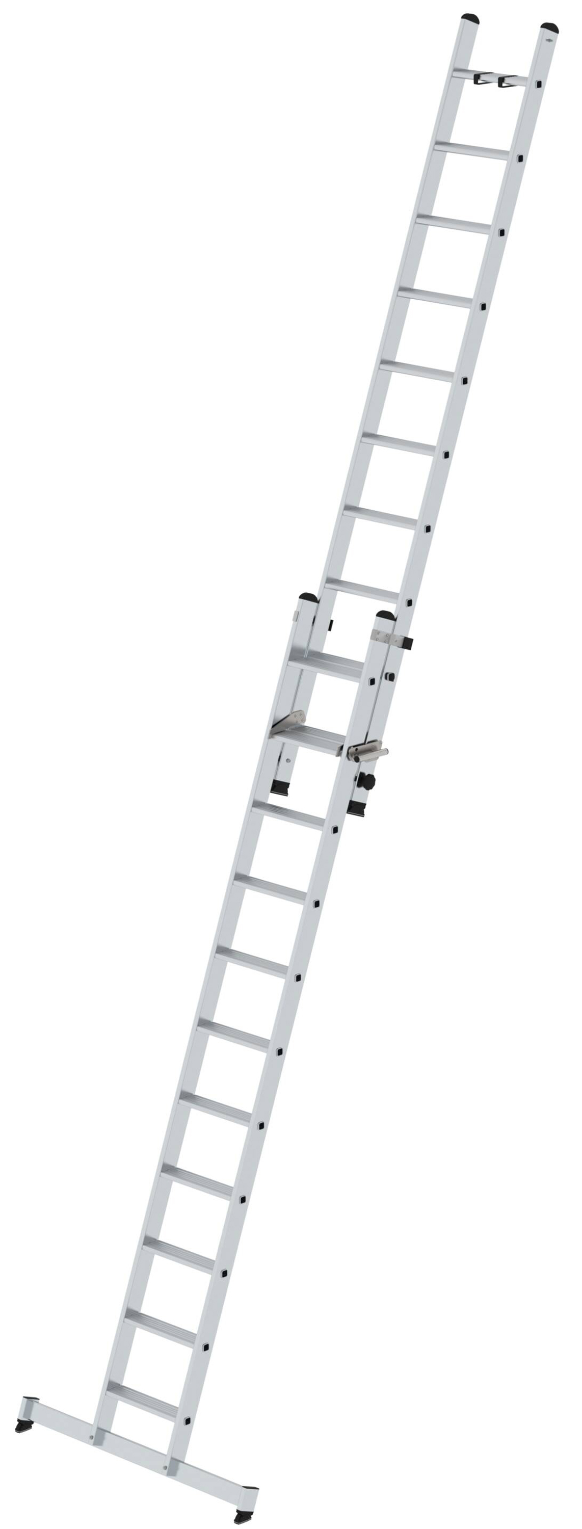 Günzburger Schiebeleiter nivello Alu 2-teilig 1x11 + 1x10 Stufen