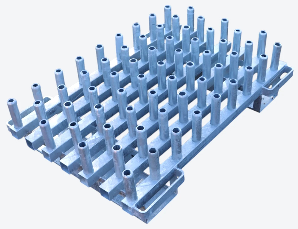hawego Lagerpalette Modulgerüststiele Jack 63 Transportgestell für Gerüststiele - Universell Kompatibel mit gängigen Herstellern (HW-MR1615-0) Bild-01