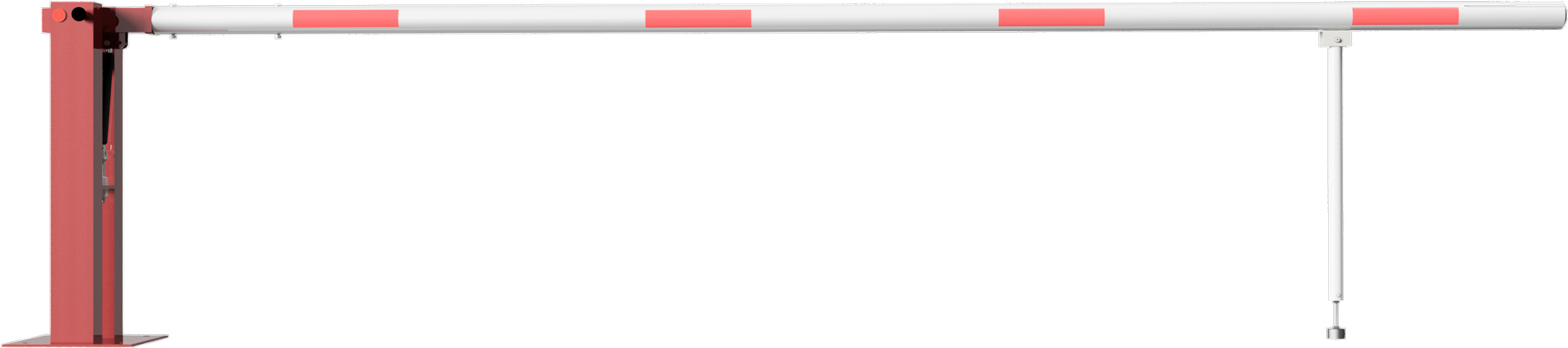 Schake Schranke mit Gasdruckfeder und Pendelstütze - Schrankenbaum Ø 80 mm ODV - 4000 mm