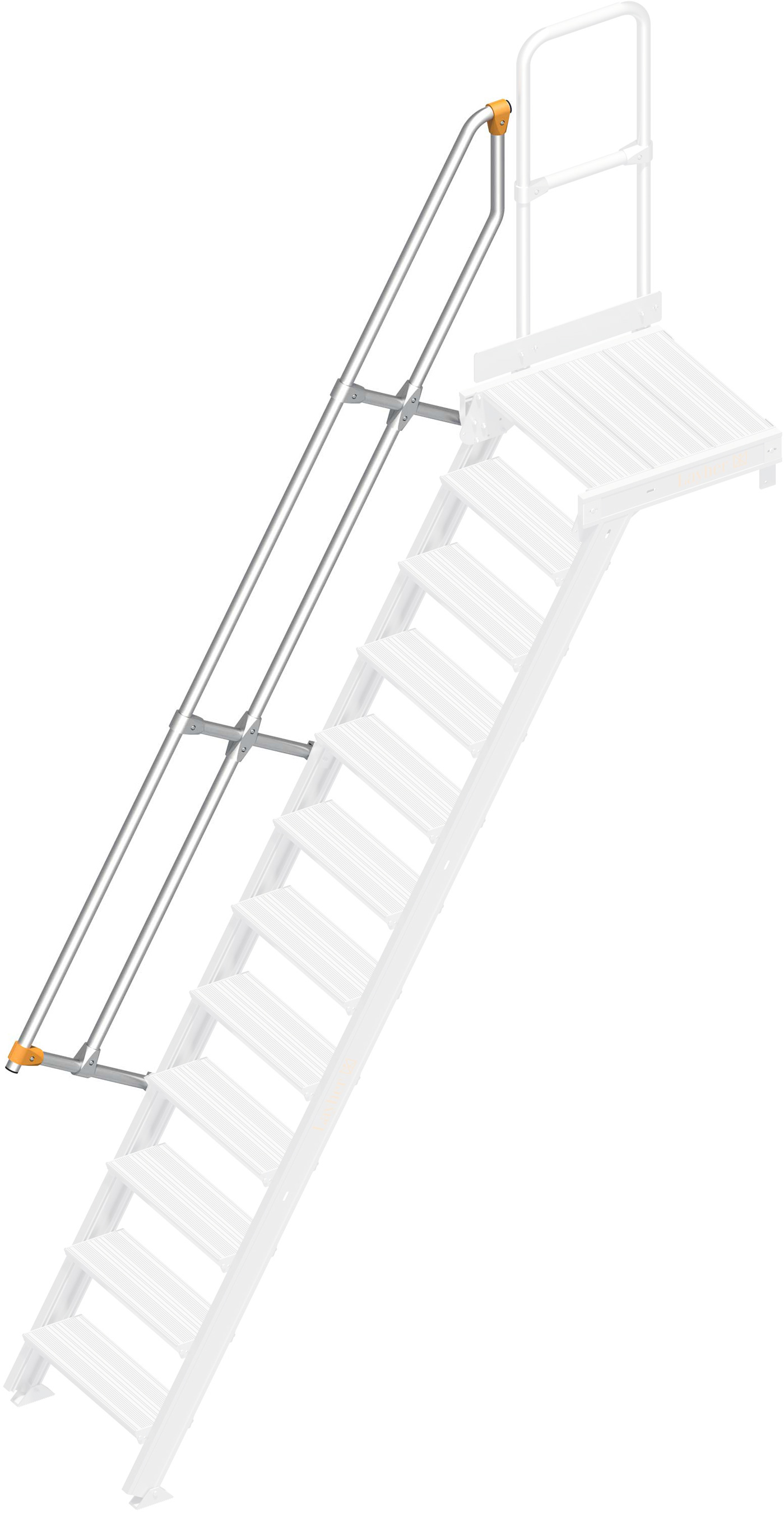 Layher Handlauf Plattformtreppe | Überstieg 60° 12 Stufen