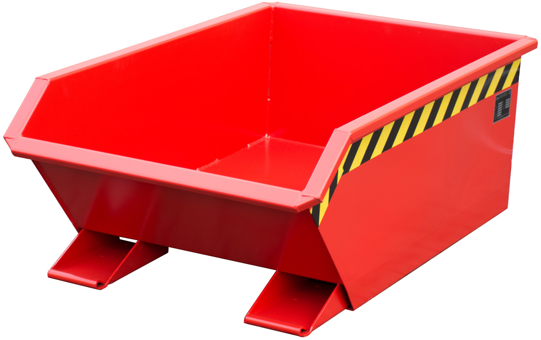 Bauer Muldenkipper MGU-270 - RAL 3000 Kippmulde 270 Liter für Stapler - Bauhöhe 350 mm - Schuttmulde feuerrot pulverbeschichtet (BA-4409-35-0000-2) Bild-01