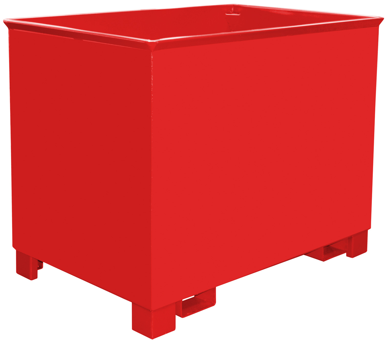 Bauer Stapelcontainer C-80 - RAL 3000 Stapelbehälter 800 Liter für Stapler - Schuttmulde feuerrot pulverbeschichtet (BA-4511-04-1500-2) Bild-01