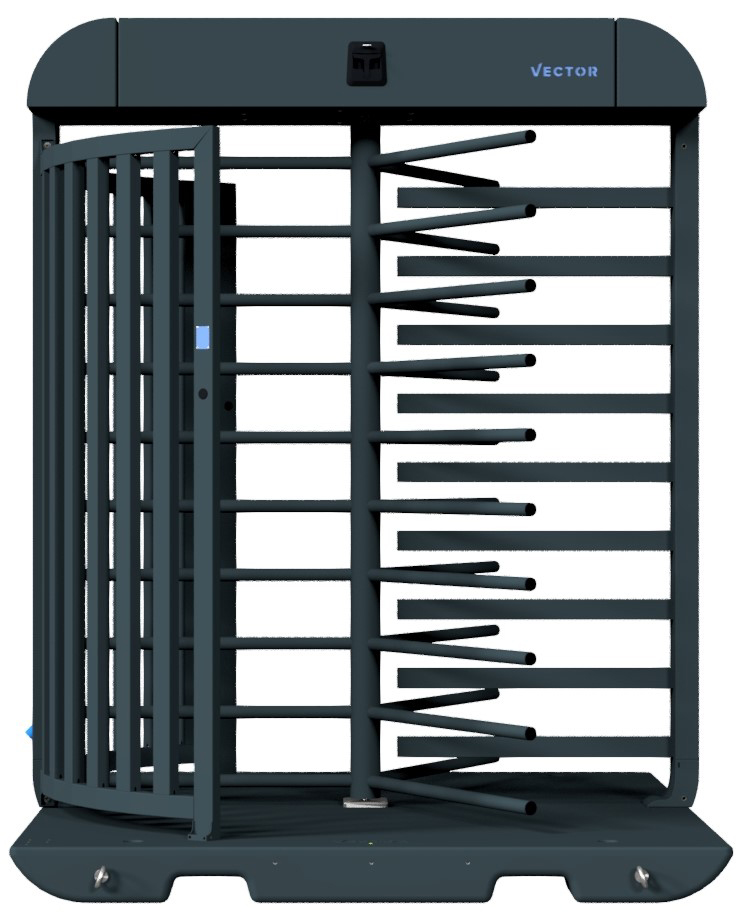 Schake Vector V-Turnstile tiefschwarz - mechanisch Drehkreuz mobil zur Geländesicherung - RAL 9002 pulverbeschichtet - Bedienung mechanisch (SK-VPDR21SMO0088) Bild-01