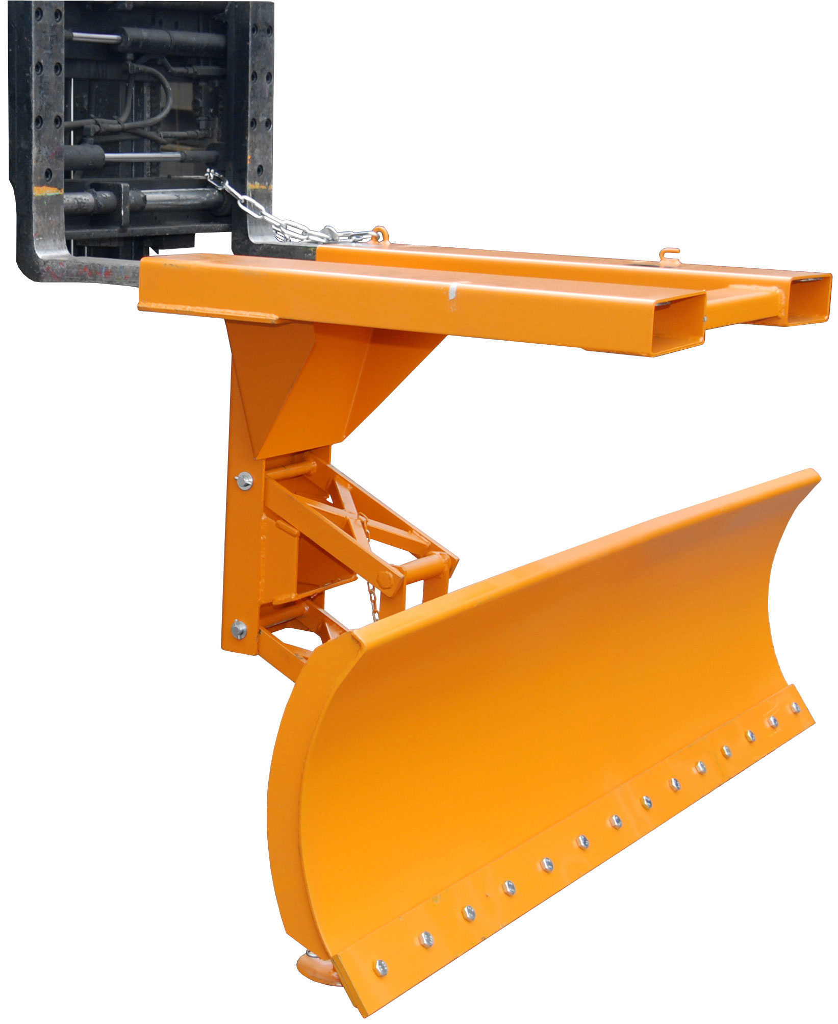 Bauer Schneepflug SCH-P-S-210 Schneeschild mit Stahlschürfleiste für Gabestapler - Schneeräumer gelborange pulverbeschichtet (BA-4428-19-0000-1) Bild-01