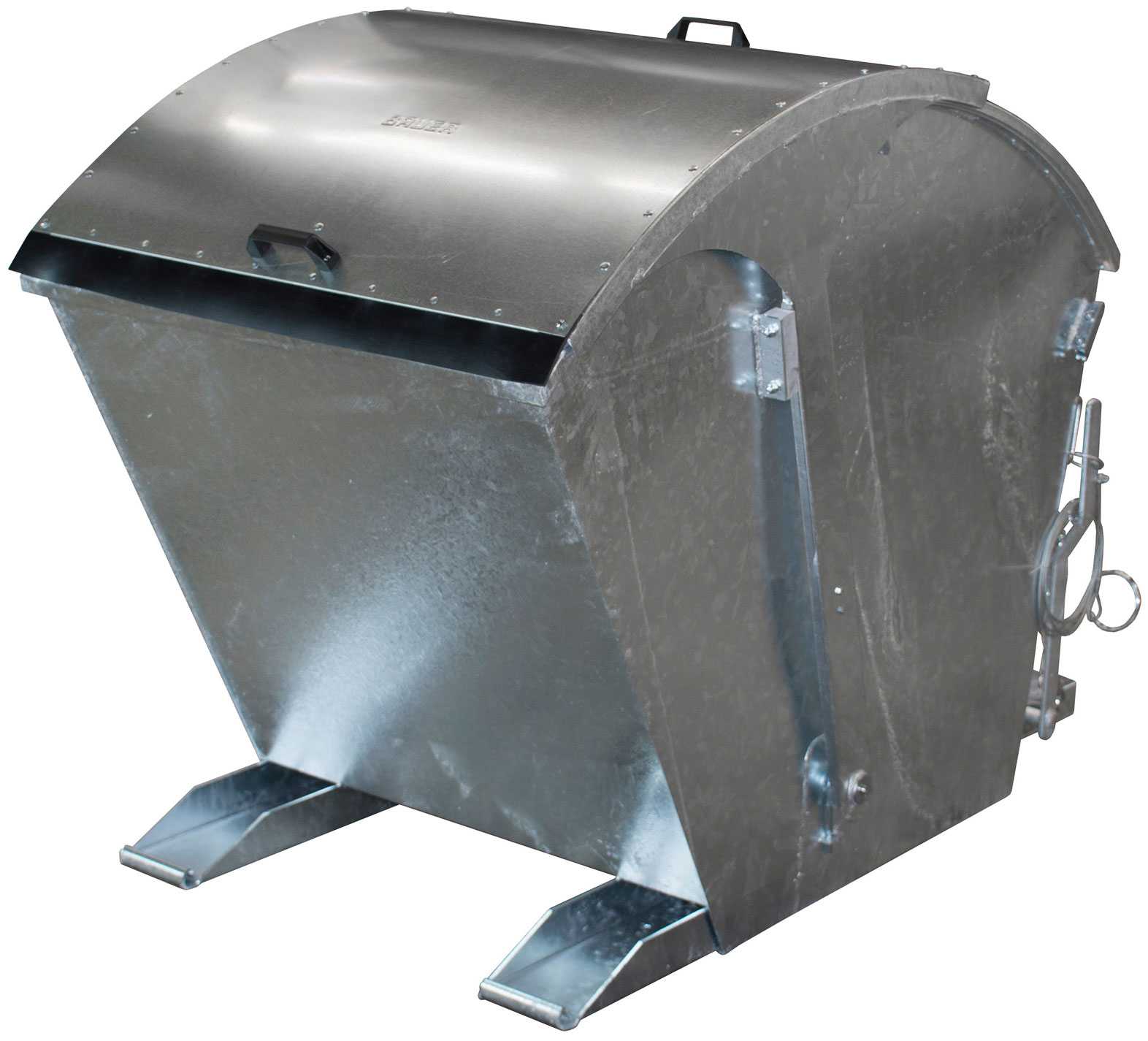 Bauer Kipptonne RD-1000 - verzinkt Müllkipper 1000 Liter für Stapler - Schuttmulde Stahl verzinkt (BA-4483-02-0000-7) Bild-01