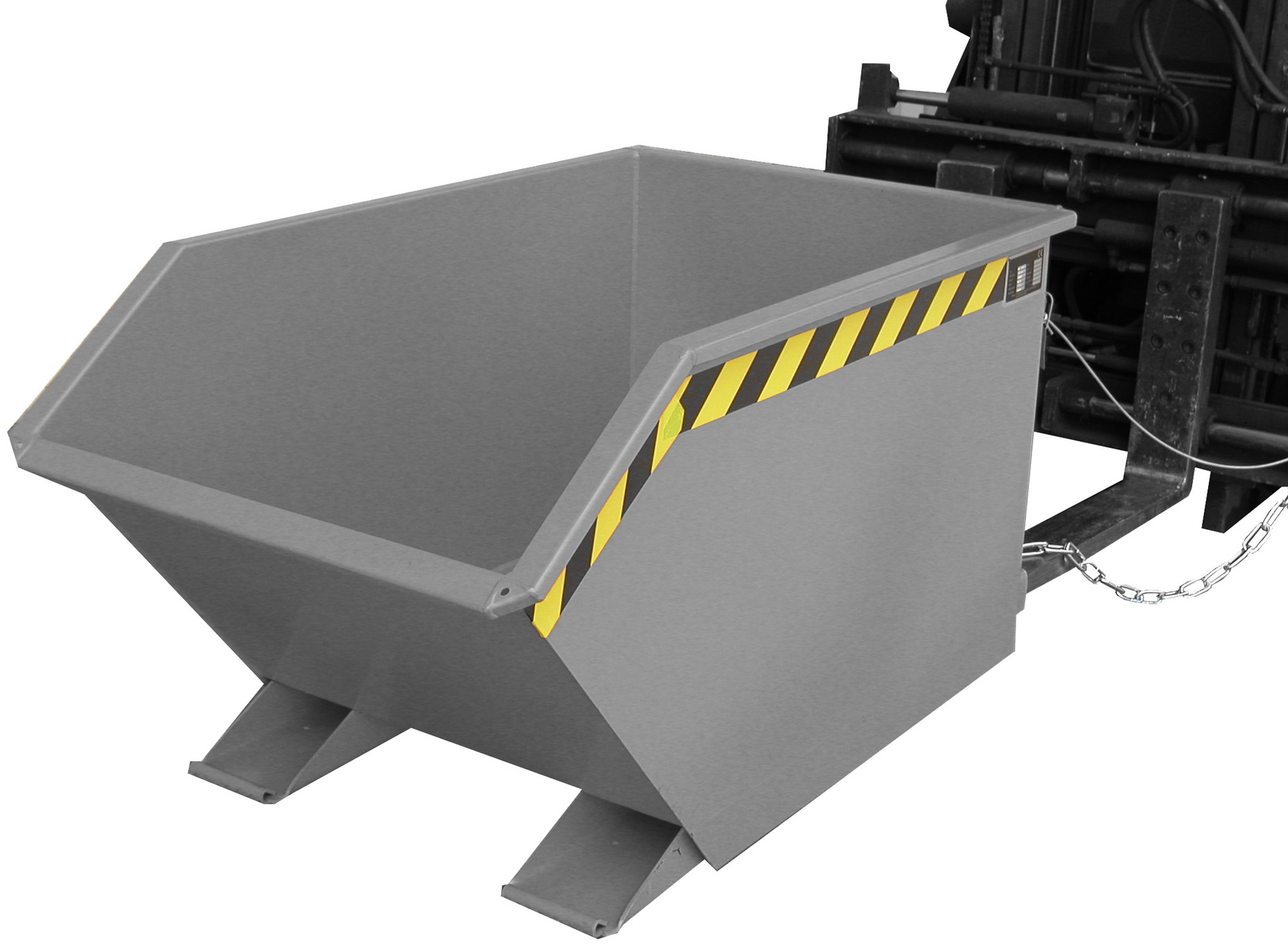 Bauer Muldenkipper GU-500 - RAL 7005 Kippmulde 500 Liter für Stapler - Schuttmulde mausgrau pulverbeschichtet (BA-4409-02-0000-5) Bild-01